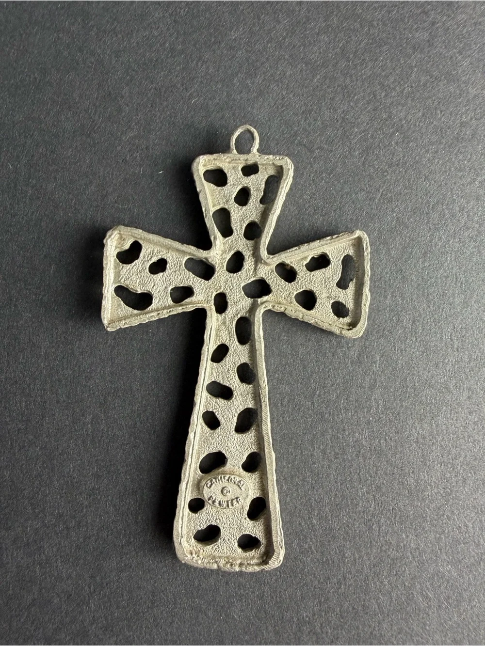Openwork Cross Pendant - Silver Tone